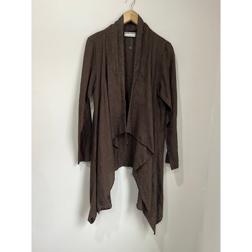 Bryn Walker Kai Drape Jacket Brown Lagenlook Line… - image 3